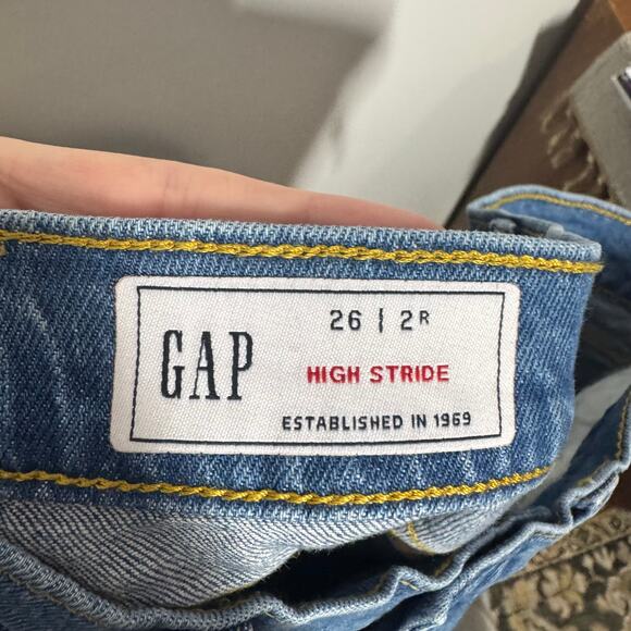 Gap Jeans Women Blue NWT 26/2R High Stride Wide Leg Cotton Medium Wash Minimal - Picture 9 of 10